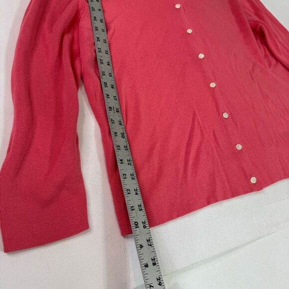 Lord & Taylor Cardigan Sweater Womens 1X Coral Button Up  Stretch Cotton Blend - Picture 6 of 10